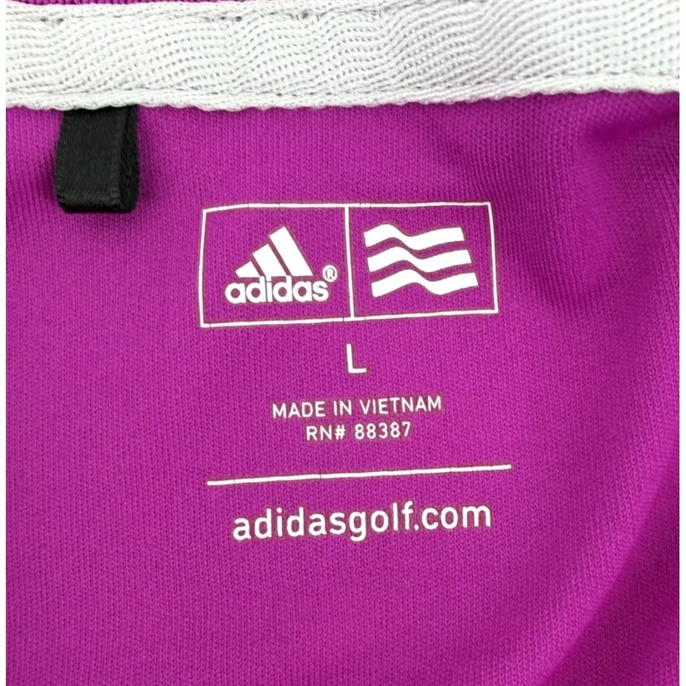 Adidas Adizero Golf Purple Polo Performance Short Sleeve Logo Country Club Men L